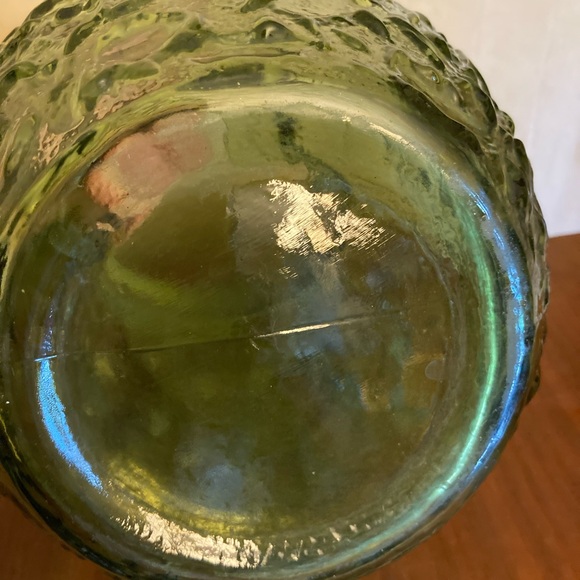 VTG Anchor Hocking Mid century 96 oz Libo Milano Avocado green ball pitcher - Picture 3 of 3